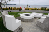 'Love & Loss' (2005-2006, Mixed media installation with benches, tables, live tree, pathways and illuminated rotating element) - Roy McMakin Seattle-2015.jpg