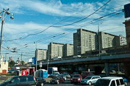 This 'drive-by' photo in the outskirts of Moscow shows housing typical of that built after WW II. We were told by our guides that the people who moved into these apartments were very happy with the improvement in their standard of living. _DSC0852.jpg