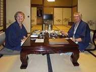 Enjoying our kaiseki dinner at the ryokan DSCN2004.jpg
